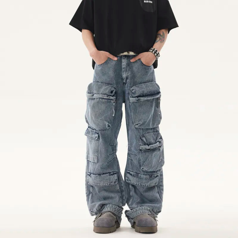 Retro Washed Denim Jeans