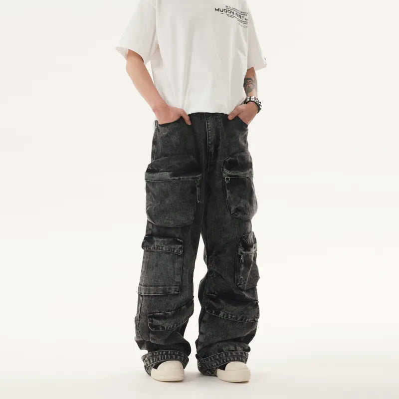 Retro Washed Denim Jeans